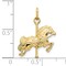 10K Yellow Gold Carousel Horse Charm Polished Jewelry 25mm x 16mm